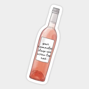 Your roommates cheap-ass screw top rose - inspired by Taylor Swift - Midnights - Maroon Sticker